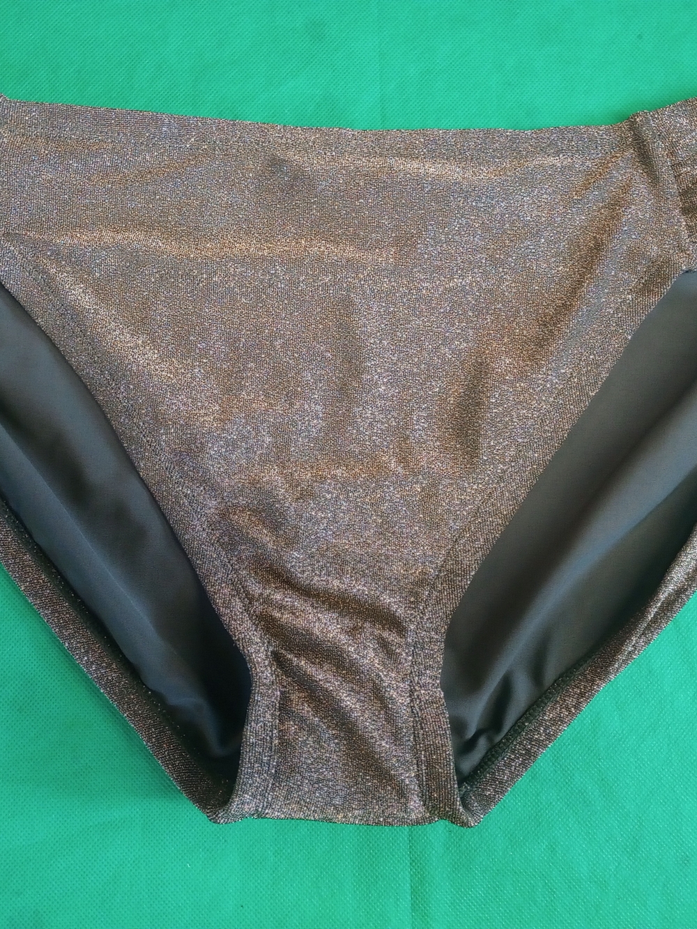 Wave Zone Women’s Shimmery Bronze Tab Side Hipster Bikini Bottom Size 1X